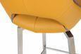 2 x Mako Yellow Leather Effect Swivel Barstool