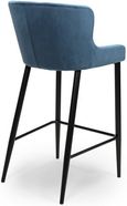 Malmo Barstool with Back - Set of 2 - Blue Fabric