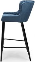 Malmo Barstool with Back - Set of 2 - Blue Fabric