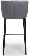 Malmo Barstool with Back - Set of 2 - Grey Fabric