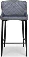 Malmo Barstool with Back - Set of 2 - Grey Fabric