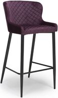 Malmo Barstool with Back - Set of 2 - Purple Fabric