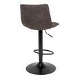 Middelfart Barstool - Dark Grey - Fabric - Set of 2 - Adjustable - with Back