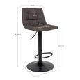 Middelfart Barstool - Dark Grey - Fabric - Set of 2 - Adjustable - with Back