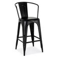 Nankanzi Barstool - Tolix Style - Black Metal - Set of 2