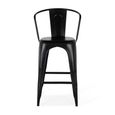 Nankanzi Barstool - Tolix Style - Black Metal - Set of 2