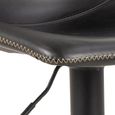 Oregon Barstool - Set of 2 - Black Faux Leather - Gas Lift - with Back