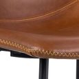 Oregon Barstool - Set of 2 - Tan Faux Leather - with Back