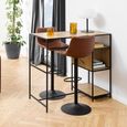 Oregon Barstool - Set of 2 - Tan Faux Leather - Gas Lift - with Back