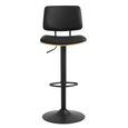 Owen Barstool - Set of 2 - Black Faux Leather - with Back