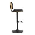 Owen Barstool - Set of 2 - Black Faux Leather - with Back