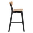 Roxby Barstool - Set of 2 - Oak and Black - with Back