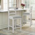 Salcombe Bar Stool - Set of 2 - Beige Fabric - Grey Oak