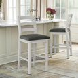 Salcombe Bar Stool - Set of 2 - Charcoal Fabric - Grey Oak