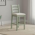 Salcombe Bar Stool - Set of 2 - Sage Oak - Beige Fabric