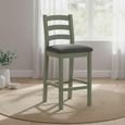 Salcombe Bar Stool - Set of 2  - Sage Oak? Charcoal Fabric