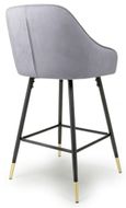 2 x Savanna Brushed Grey Velvet Barstool