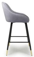 2 x Savanna Brushed Grey Velvet Barstool