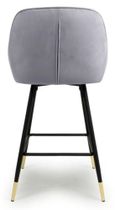 2 x Savanna Brushed Grey Velvet Barstool