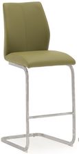 Elis Barstool - Set of 2 - Olive Green Faux Leather - Chrome