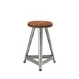 Avro Stool - Round - Silver Aluminium Cladded and Wood