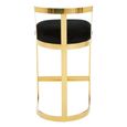 Azalea Barstool - Black Velvet Fabric with Gold Metal
