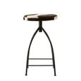 Boho Barstool - Cowhide - Industrial - Round