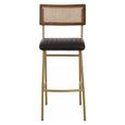 Buffalo Bar Chair - Black - Leather with Gold Metal