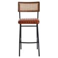 Buffalo Bar Chair - Tan - Leather with Black Metal