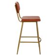 Buffalo Bar Chair - Tan - Leather with Gold Metal Frame