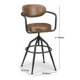 Clearance - 2 x Barbican Brown Swivel Barstool with Back - A337