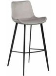 Clearance - 2 x Dan Form Hype Alu Velvet Barstool with Black Legs - FS033