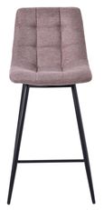 Corona Camel Velvet Fabric High Back Barstool with Black Metal Legs