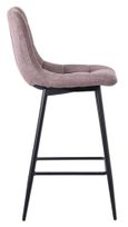 Corona Camel Velvet Fabric High Back Barstool with Black Metal Legs