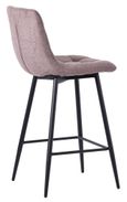 Corona Camel Velvet Fabric High Back Barstool with Black Metal Legs