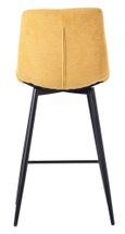 Corona Yellow Velvet Fabric High Back Barstool with Black Metal Legs