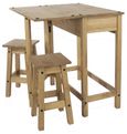 Corona Pine Mexican Drop Leaf Table with 2 Stools