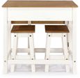 Corona White Mexican Pine Drop Leaf Table with 2 Stools