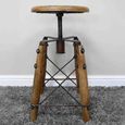 Stool - Adjustable - Round - Industrial Style - Metal