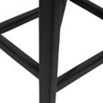 Kendari Barstool - Black Leather with Teak Wood