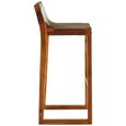Kendari Barstool - Brown Leather with Teak Wood