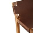 Kendari Barstool - Brown Leather with Teak Wood
