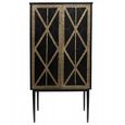 Reeno Bar Cabinet - Black Fretwork - 2 Door