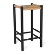 Longworth Bar Stool Black and Rattan