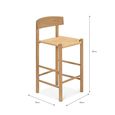 Longworth Bar Stool With Back Natural Rattan