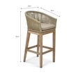 Lynton Outdoor Bar Stool Set of 2 Grey