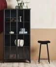 Zala Black Fabric Barstool