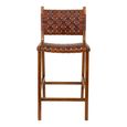 Perugia Counter Chair - Brown Leather