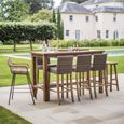 St Mawes Outdoor Bar Table with Trough 180cm Reclaimed Teak Wood