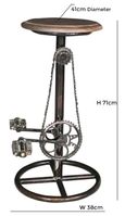 Wow Industrial Cycle Pedal Round Barstool